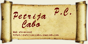 Petrija Cabo vizit kartica